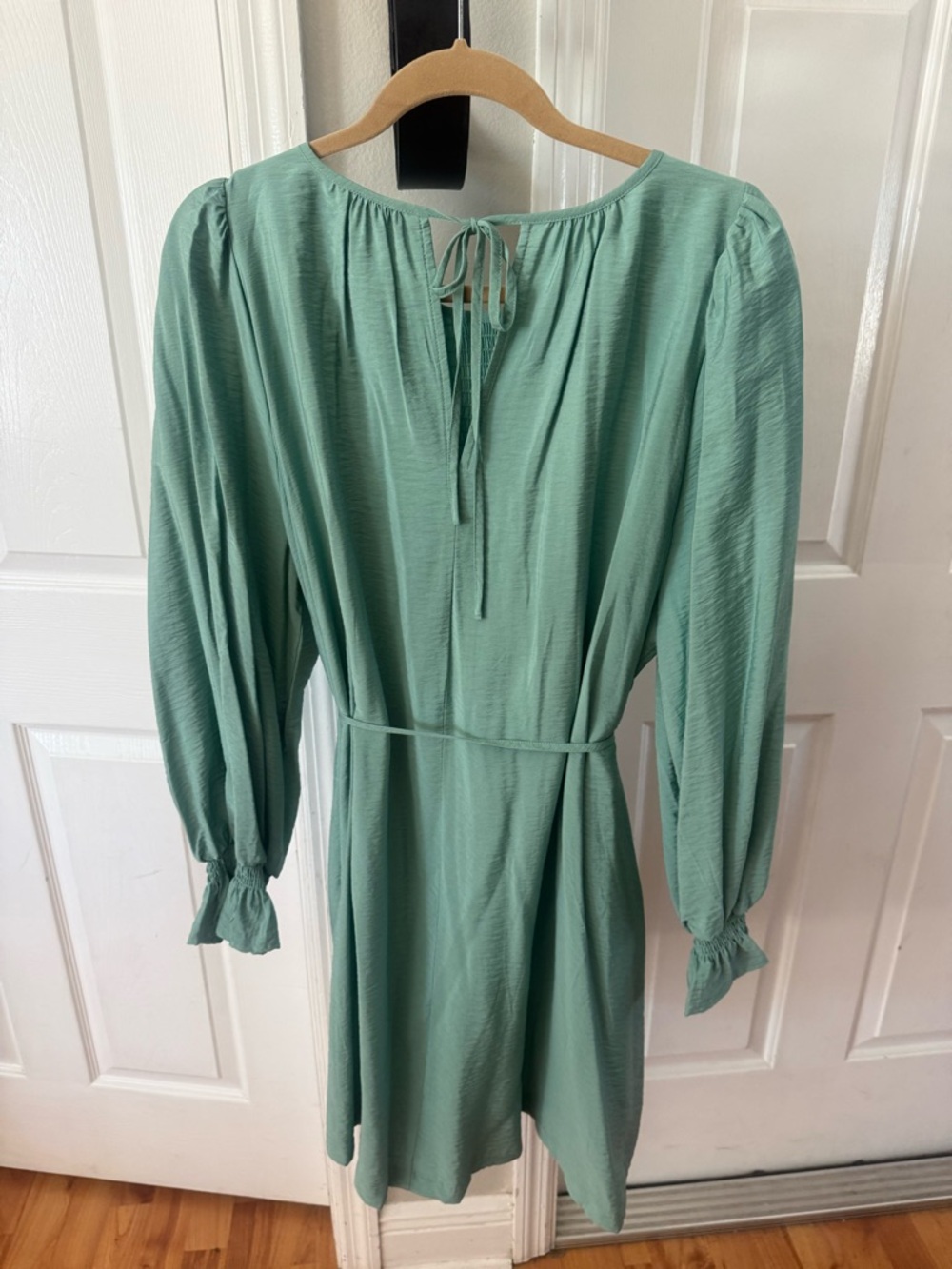 a new day Mint Sage Long Sleeve Smocked Yoke Dress - Picture 4 of 4
